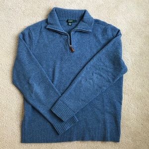 Jcrew partial zip men’s sweater size L lambswool